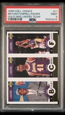 1996 KOBE BRYANT COLLECTOR'S CHOICE GOLD MINI LAKERS TEAM #L1 ROOKIE MINT PSA 9