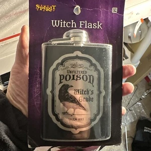 New Stainless Steel 8 OZ  Witch  Flask  Witch's Grade Spirit Halloween Store - Picture 1 of 2
