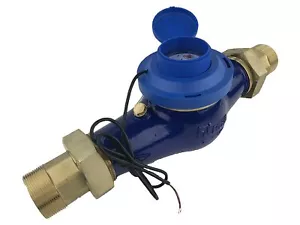 DAE MJn-200 2" Water Meter, Pulse Output + Couplings, Gallons - Picture 1 of 7