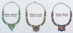 Wholesale lot of 3 Tibetan Jewelry Necklace Turquoise Coral bead mala, N18 - Picture 1 of 5