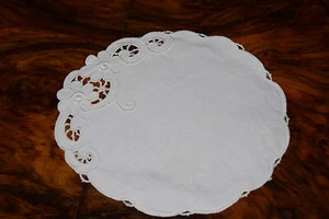 centrino cotone bianco punto intaglio cm. 19,5 (42) Doily B14 ^ - Foto 1 di 1