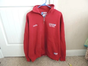 ROOTS - 2002 U.S. Olympic Team 1/4 Zip Pullover Red Mens XL Sweatshirt Fleece - Picture 1 of 12