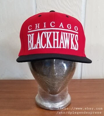 NHL Chicago BLACKHAWKS Hockey Mitchell & Ness Deletrear Snapback Adulto Sombrero Gorra Foto 1 de 4