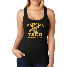 Women's Official Taco Inspector Cinco De Mayo Spring Break Racer-back Tank-Top - Picture 1 of 7