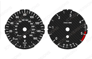BMW E90 E91 E92 E93 Diesel Version 1 Carbon Dial Cards Gauges - Bild 1 von 1