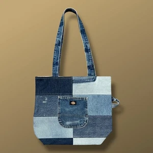 Handmade Dickies Bag Patchwork Denim Carpenter Jeans 90s y2k 12.5x6x15.5 - Picture 1 of 10