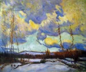 Group of Seven J.E.H. MacDonald March Evening, Northland Oil Painting repro