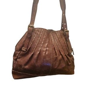 Bolso de Hombro KOOBA Cuero Marrón Tachonado Hobo Cartera Hebilla Correas - Imagen 1 de 8