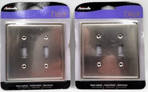 Amerelle Moderne Wallplate 2 Toggle Brushed Nickel Steel 148TTBN  Lot of 2 - Picture 1 of 3