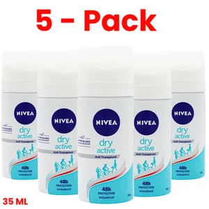 5 Pack NIVEA Dry Active Deo Spray Damen – 72h Schutz – Reisegröße 5 x 35ml - Bild 1 von 5