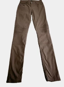 prAna Brenna Motto Pants Women's 4 Brown Stretch Legging Skinny Ankle Moto Jeans - Picture 1 of 10