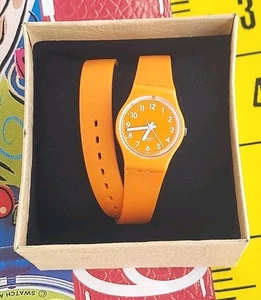 Swatch Watch HONEY MELON LO103C 2011 Standard Ladies Wrap Around Plastic Quartz - Picture 1 of 9