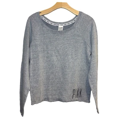 Sudadera Pullover Rosa Mujer Gris Cuello Ancho Manga Larga Talla Pequeña Foto 1 de 4