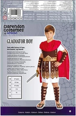 Niño Centurión Romano Gladiador Ejército Soldado Niños Vestido Elegante Conjunto Edad 8-10 Foto 1 de 2