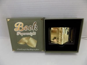 Book Shaped Brass Paperweight 2 1/4" x 3 1/4" NOS MIB HTF - Picture 1 of 4