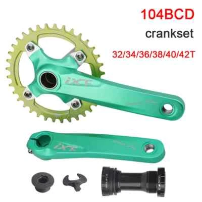 Juego de bielas de bicicleta MTB manivela de bicicleta integrada 104BCD varilla de conexión 170 mm 32-42T Foto 1 de 4