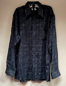 Georg Roth Mens Check Black Business Casual Button Down Shirt XL Long Sleeve  - Picture 1 of 8