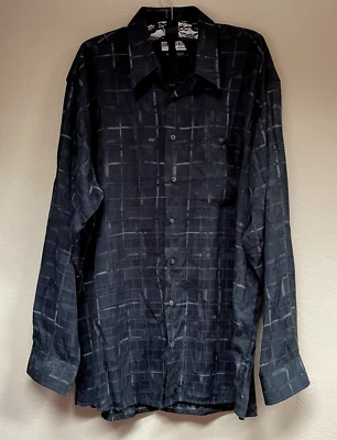 Georg Roth Mens Check Black Business Casual Button Down Shirt XL Long Sleeve  - Image 1 of 4