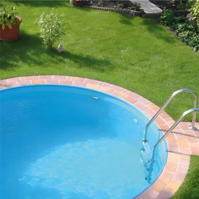Pool Set rund Komplettset Stahlwand Rundbecken T: 1,35m Swimmingpool Stahlmantel - Bild 1 von 4