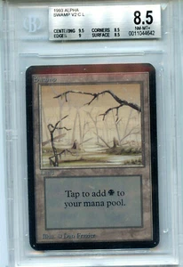 MTG Alpha Swamp V2 BGS 8.5 NM/MT+ Magic Land Card Amricons 4642 - Picture 1 of 3