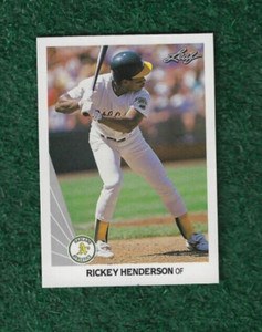 RICKEY HENDERSON - MLB HOF - 1990 LEAF - BASE CARD # 160 - ATHLETICS - YANKEES