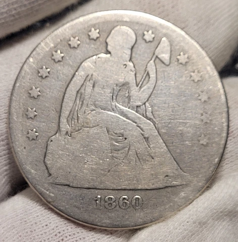 1860-O Liberty Seated Dollar in Good G Condition Cover