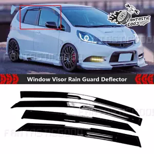 For Honda Fit 2009-14丨3D Wavy Mugen Style Window Visor Rain Guard Deflector 4Pcs - Foto 1 di 7