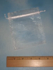 18 Little Sheer Fabric Drawstring Storage Bags - 4" square. - Picture 1 of 2