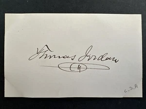 CSA Confederate SPY Brig General THOMAS JORDAN signed Autogramm RAR Unterschrift - Bild 1 von 2