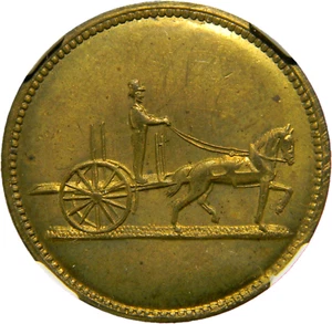 (1850s) New York NY James T. Ware 25 Cents Store Card Token   MS64 NGC (11-11) - Picture 1 of 4