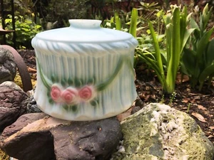 Pretty pink roses~antique frosted glass hanging LAMP SHADE~7 1/2" dia X 5 1/2"~ - Picture 1 of 19