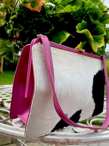 Rare Lambertson TRUEX Tiffany Designer Pink Pony Hair Top HandlesHandbag New - Picture 1 of 24