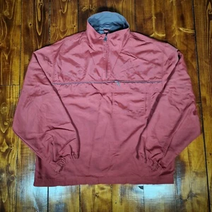 Timberland Weathergear Mens Size Large 1/4 Zip Smock Jacket Windbreaker Red Y2K - Picture 1 of 13