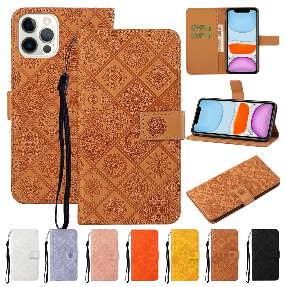Funda magnética de cuero con soporte tipo billetera para iPhone 13 12 11 14 16 Pro Max 15 7 Foto 1 de 4