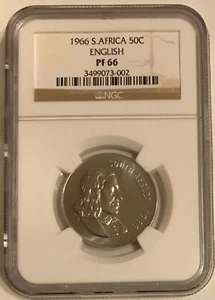 South Africa NGC 1966 50c Fifty Cent High Grade Proof - Picture 1 of 2