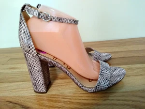 Sam Edelman "Yaro" Shoes Heels Size 10.5M Blush/Gray Snake New (LB001K) - Picture 1 of 8