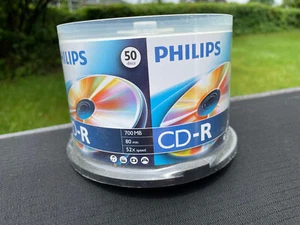 Phillips CD-R 700MB 80min 52x 50 disk pack CDR80D552n/600 - Picture 1 of 5
