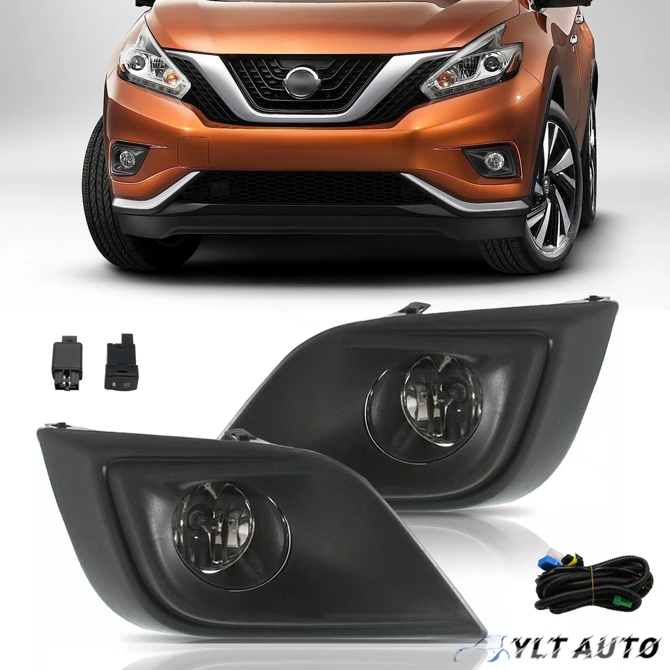 Luces antiniebla delanteras con bisel e interruptor Fit Nissan Murano 2015-2018 lente transparente Foto 1 de 4