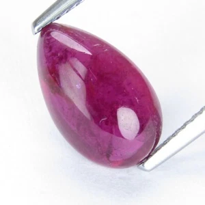 3.60Cts Natural Rubilite Tourmaline 12.5X7.5mm Pear Cabochon Loose Gemstone - Picture 1 of 7