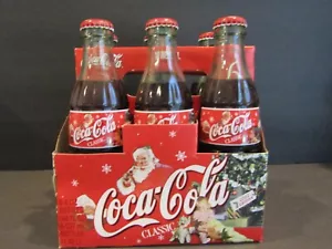 COCA-COLA Edizione 2002 Set di 6 - Bottiglie 8 oz 49000-01834 con Cartone NATALE - Foto 1 di 7