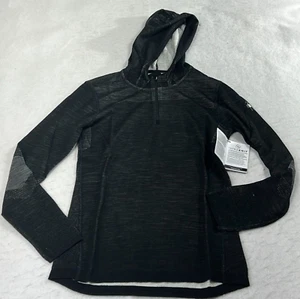 Smartwool Hoodie Black White lntraknit Merino 200 1/4 Zip Mens Size Medium - Picture 1 of 10