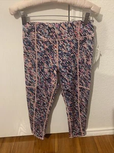 zella girls leggings XL 14/16 High Waist Crop Side Pockets Multicolored NWT - Picture 1 of 11