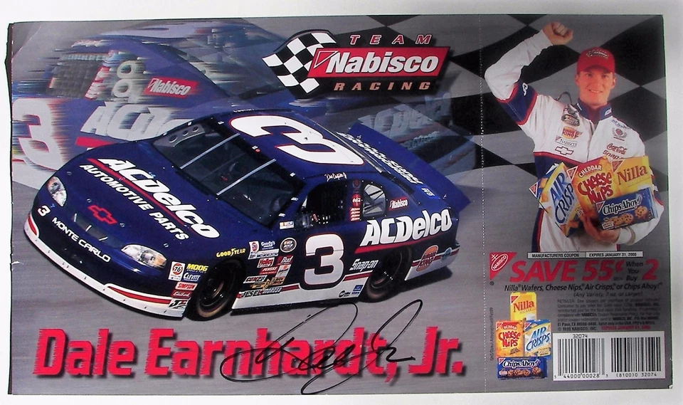 DALE WONHARDT, JR. Cupón Publicitario Firmado Team Nabisco Racing 1999 Foto 1 de 1