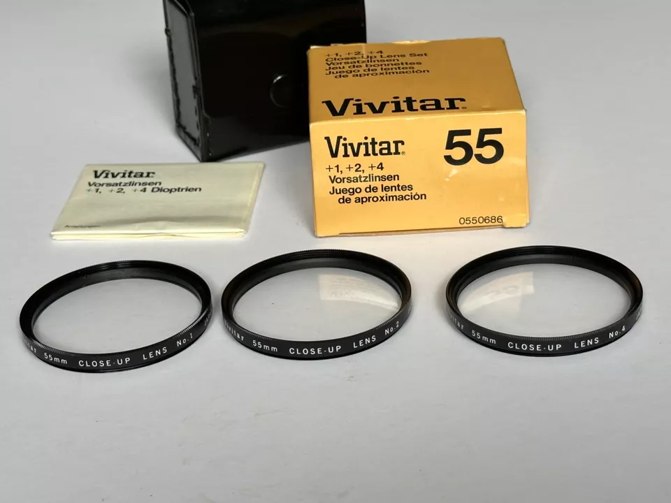 Vivitar 55mm Fit  Close-up Filter Set, +1,+2,  +4 and Case - Image 1 of 1