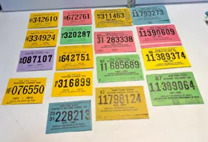 Etiquetas de caza vintage del estado de Nueva York años 70-80 (cantidad 17) - Imagen 1 de 4