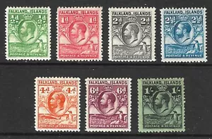 Falkland Islands Scott #54-60 VF Mint Hinged Issued 1929-31. - Picture 1 of 16