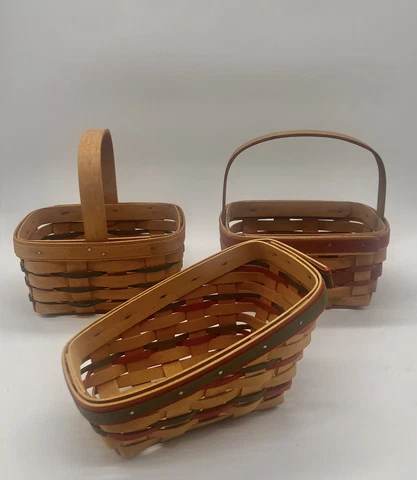 Longaber Basket Lot of 3 Small Vintage Cover