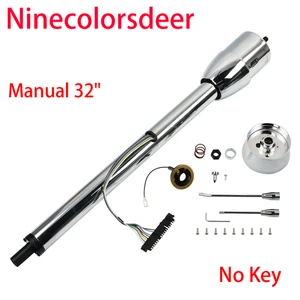 Columna de dirección universal manual inclinable cromado 32" y adaptador de rueda sin llave - Imagen 1 de 10