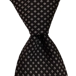 Corbata para hombre PRADA 100 % seda XL ITALIA diseñador de lujo geométrica negra/blanca usada en excelente estado - Imagen 1 de 3