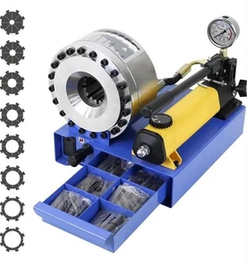 Hose Crimper W/ 8 Sets of Dies High Pressure Hydraulic Handheld Crimping Tool  - Picture 1 of 23